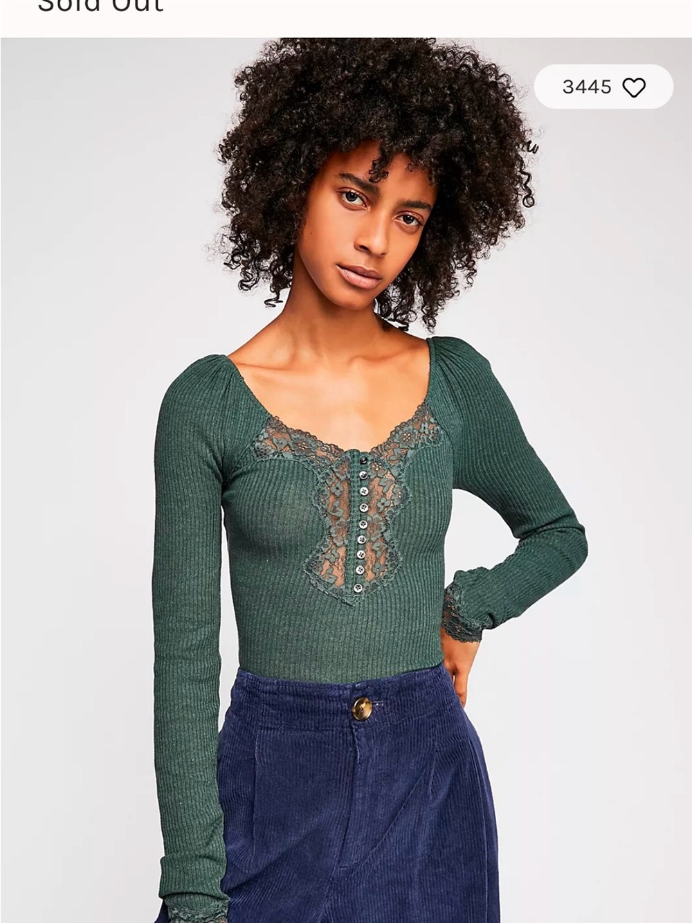 Black free people lace on the neck Lace front and back and the sleeves.